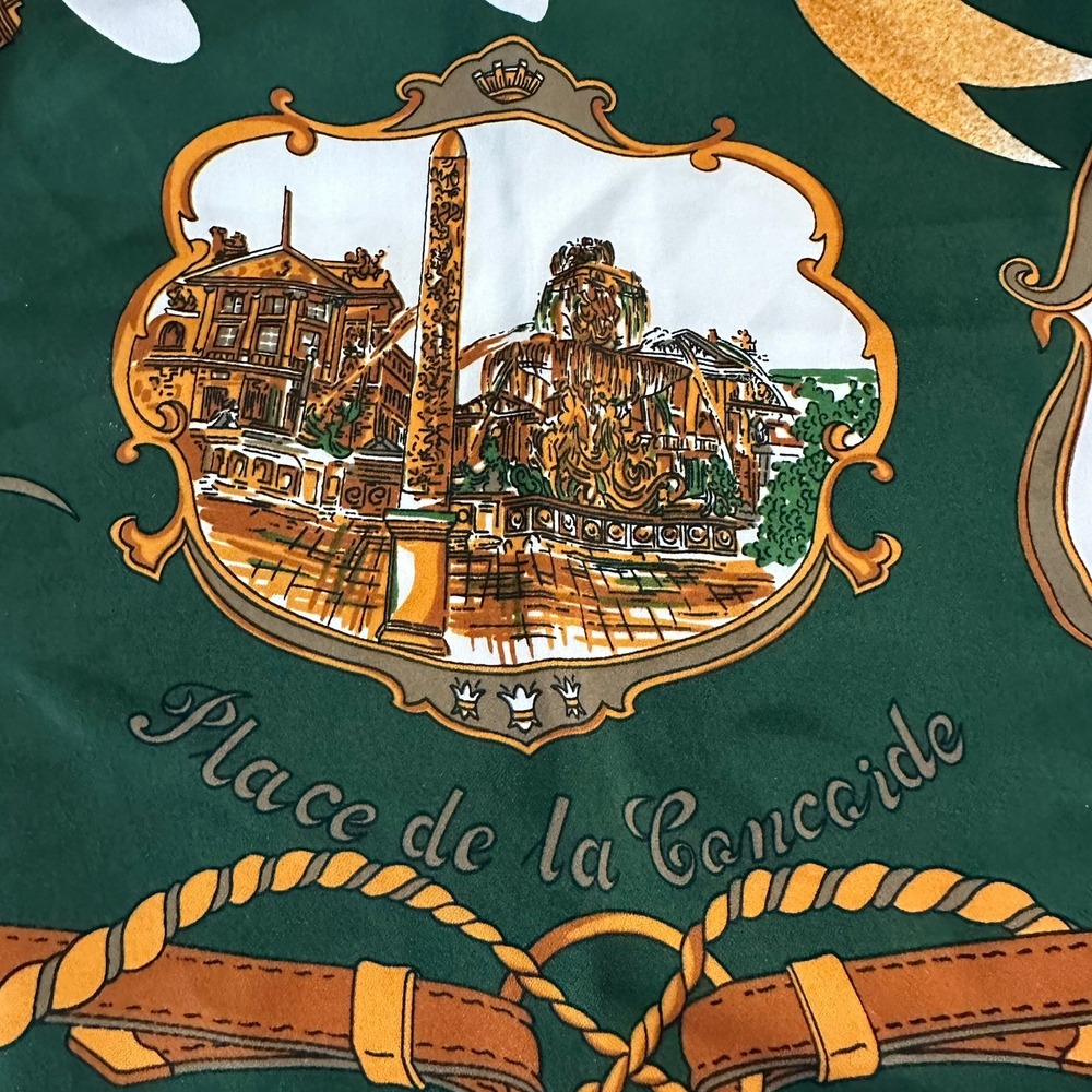 Womens Vintage Paris Scarf Souvenir De Paris Eiffel Tower Landmarks Parisian - Picture 3 of 14